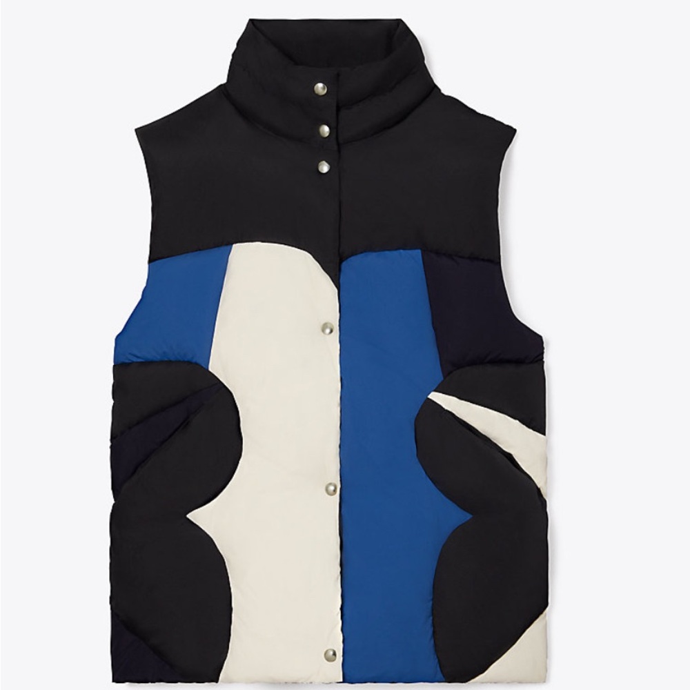 Tory Burch Patchwork Compass Down Vest
